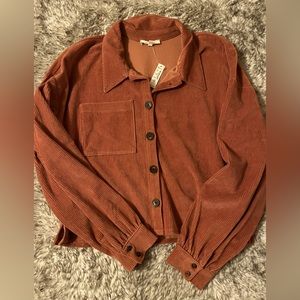 Madewell cropped corduroy button down size L